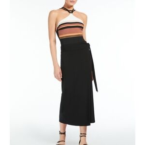 MaxMara Striped Halter One Piece Swimsuit